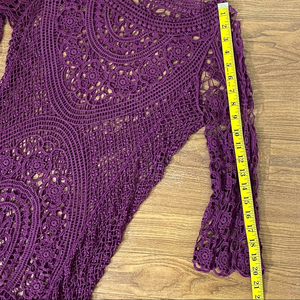 Umgee Lacy Mesh Long Sleeve Cover Up size Small - Picture 12 of 14